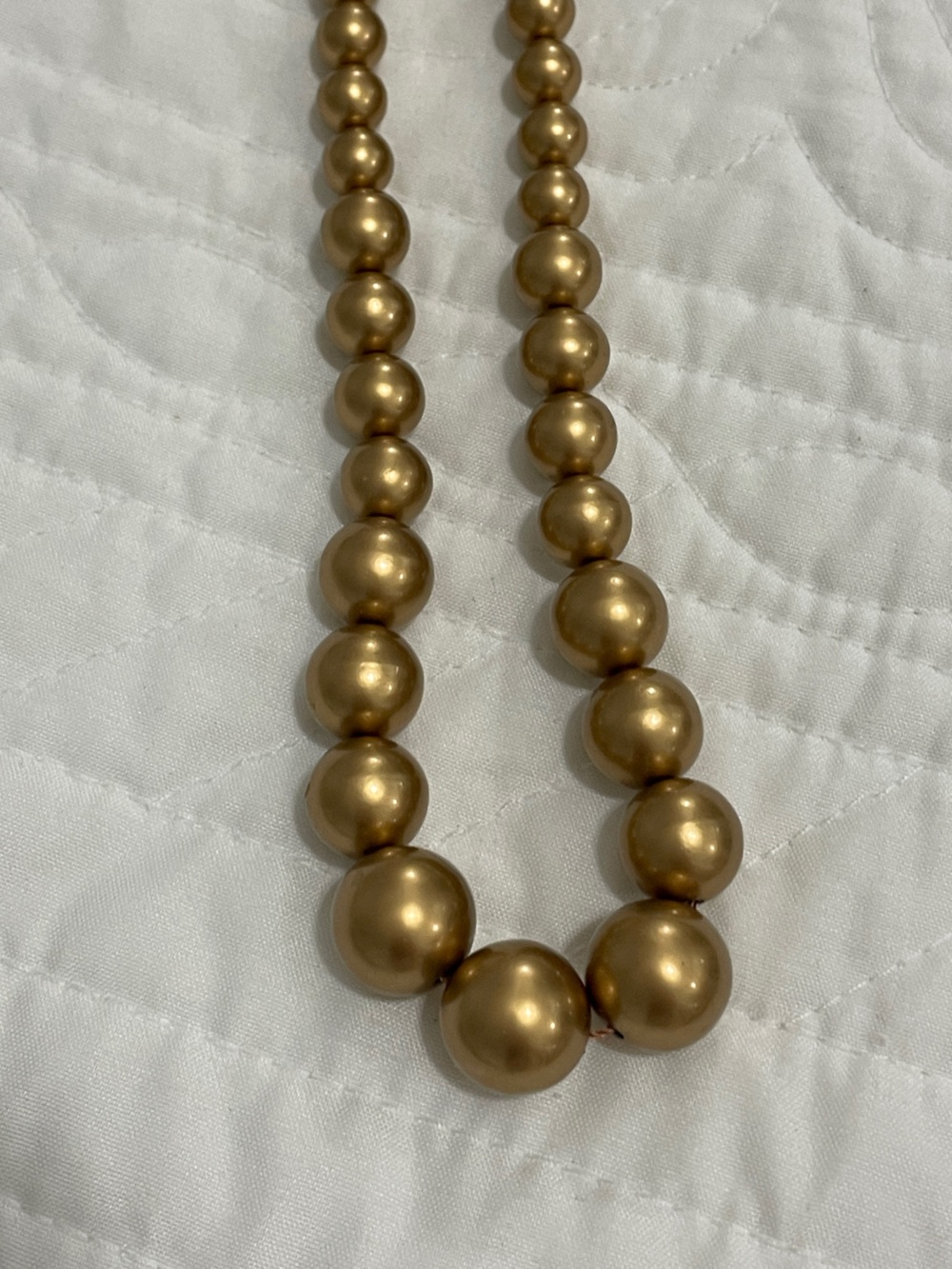 Vintage Classic Gold Tone Bead Necklace - Women Jewelry